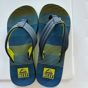 Reef Blue and Yellow Striped Sandals